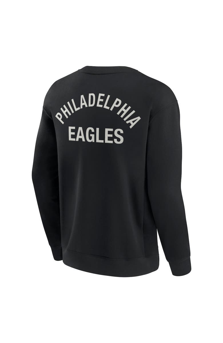 Fanatics Signature Unisex Fanatics Signature Black Philadelphia Eagles Super Soft Pullover Crew Sweatshirt, Alternate, color,