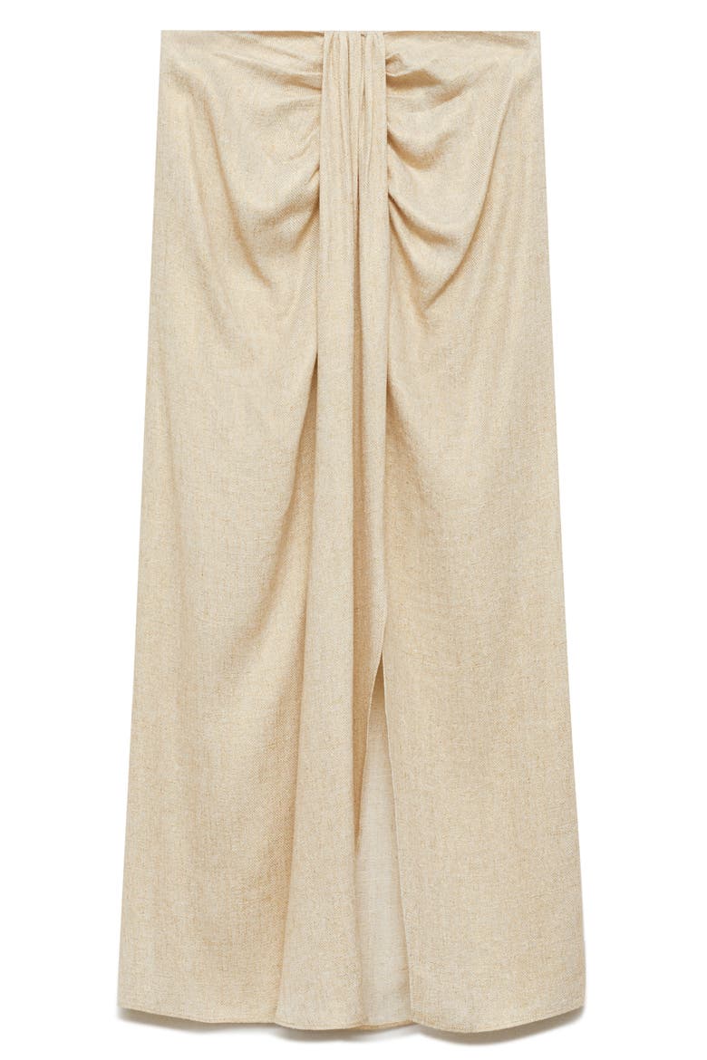Draped Midi Skirt, Alternate, color, GOLDEN