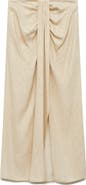 MANGO Draped Midi Skirt