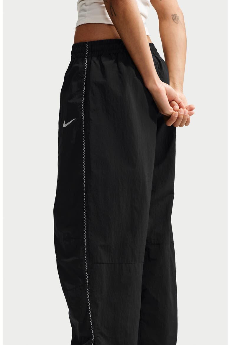 Elastic Waist Full Length Pants, Alternate, color, BLACK/ WHITE