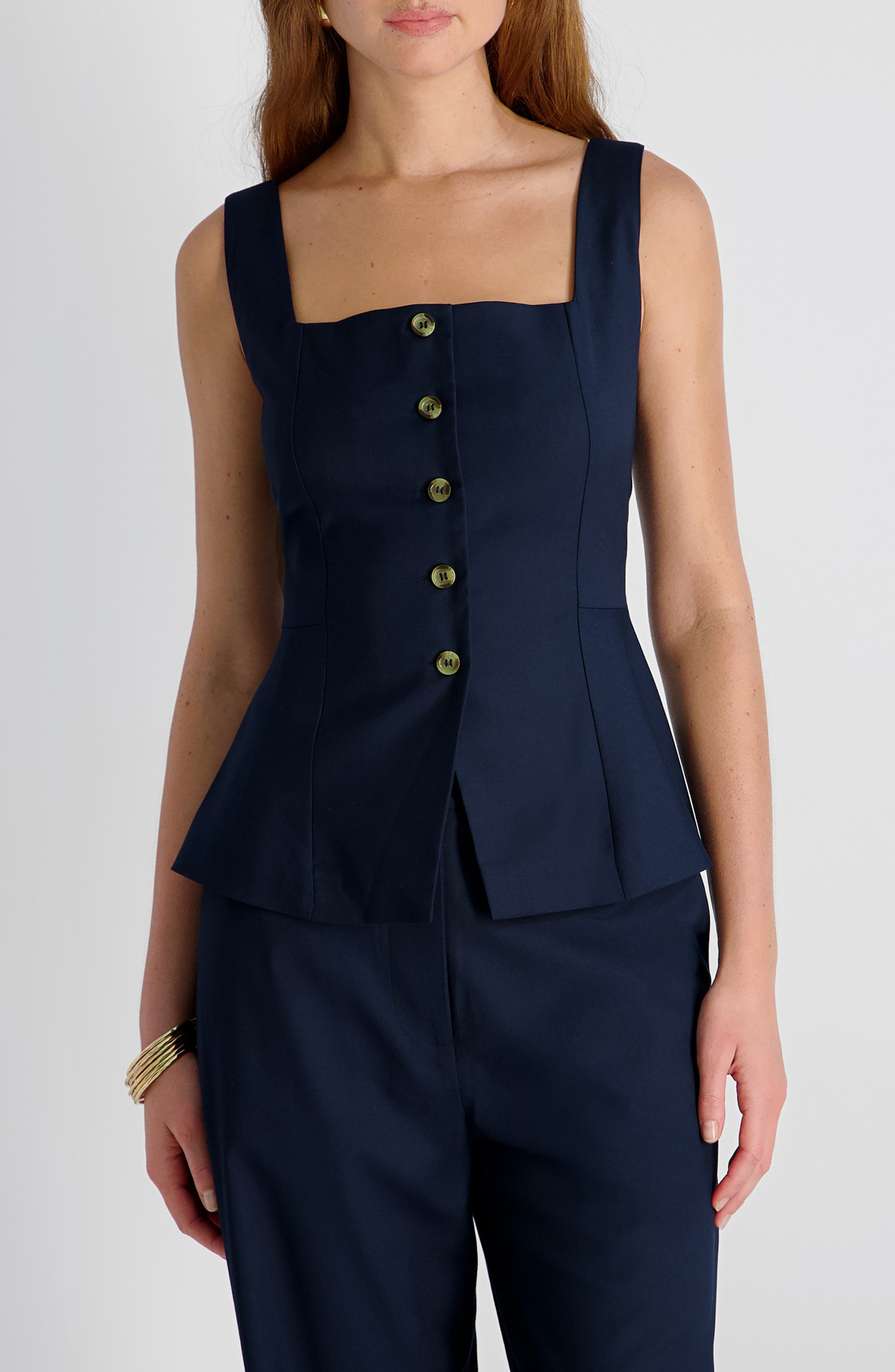 Square Neck Twill Top