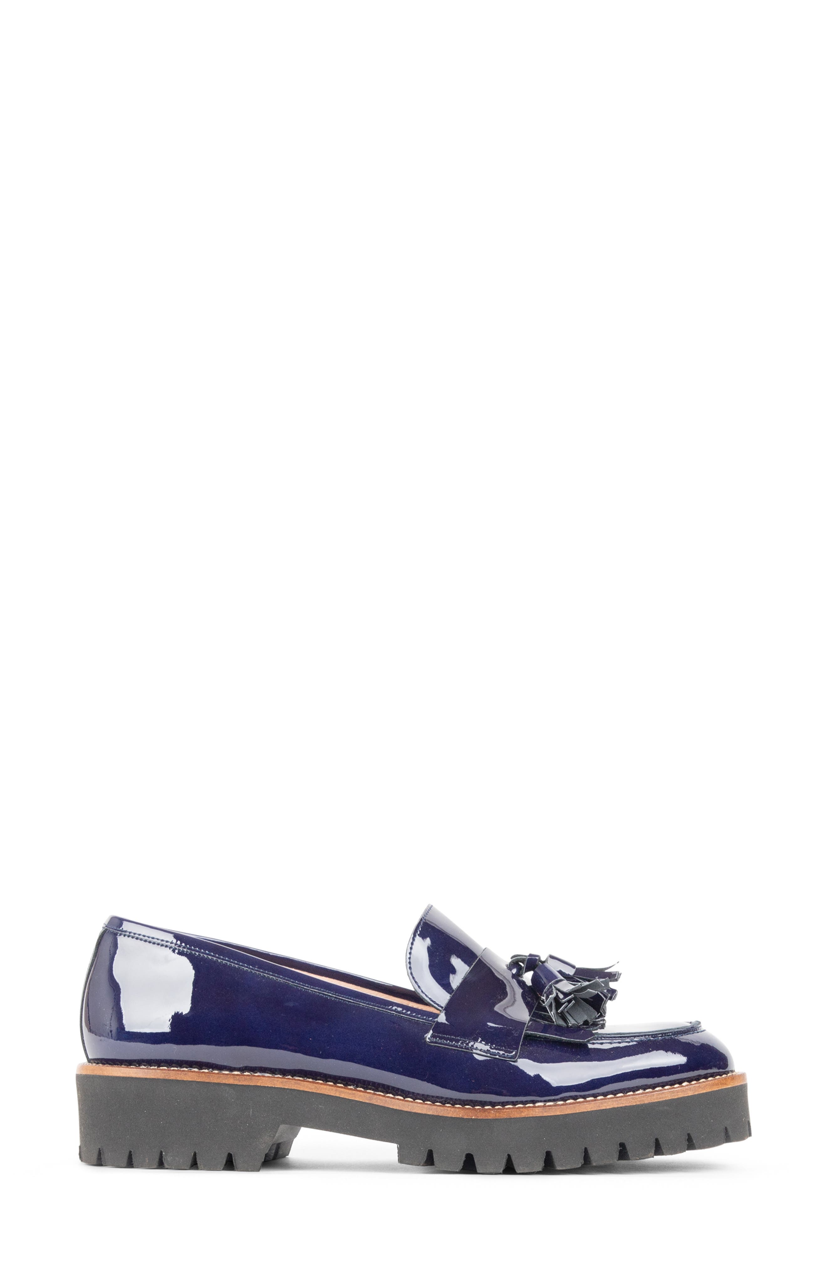 Beckham Tassel Lug Loafer, Alternate, color, NAVY PATENT