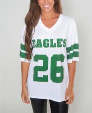 CUCE Women's Cuce Saquon Barkley White Philadelphia Eagles Crystal V-Neck Tunic
