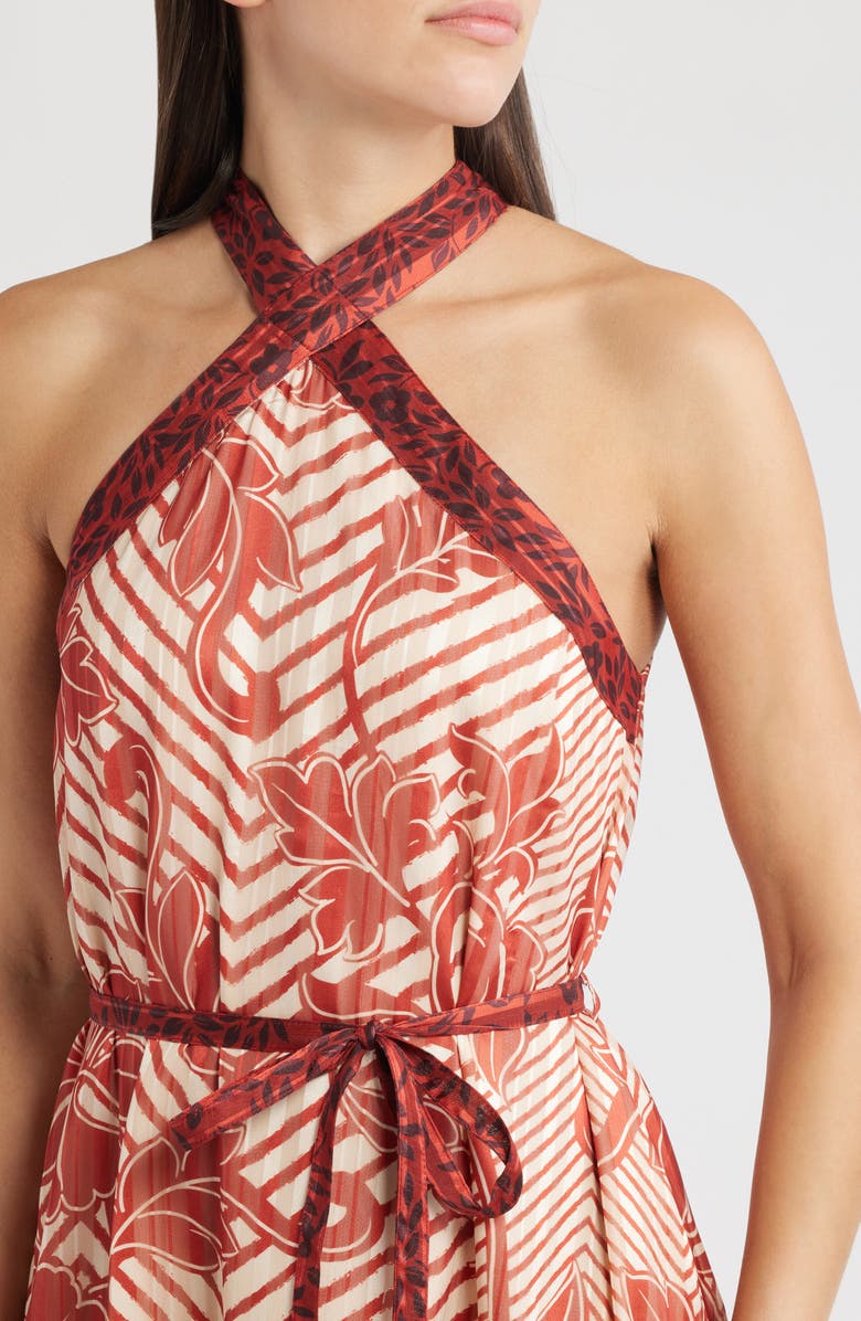 CIEBON Betty Tie Waist Maxi Dress, Alternate, color, Red