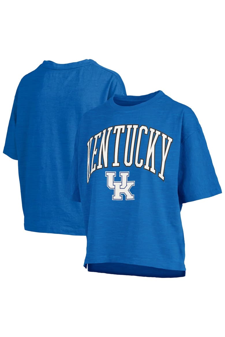 Women's Pressbox Royal Kentucky Wildcats Nelson Arch Over Logo Waist Length Oversized Slub T-Shirt, Main, color, Royal