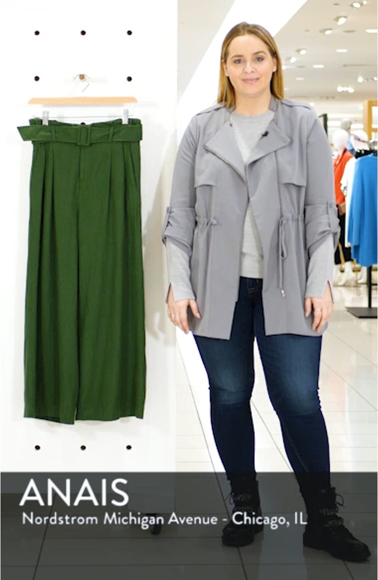 Belted Wide Leg Linen Blend Pants, sales video thumbnail