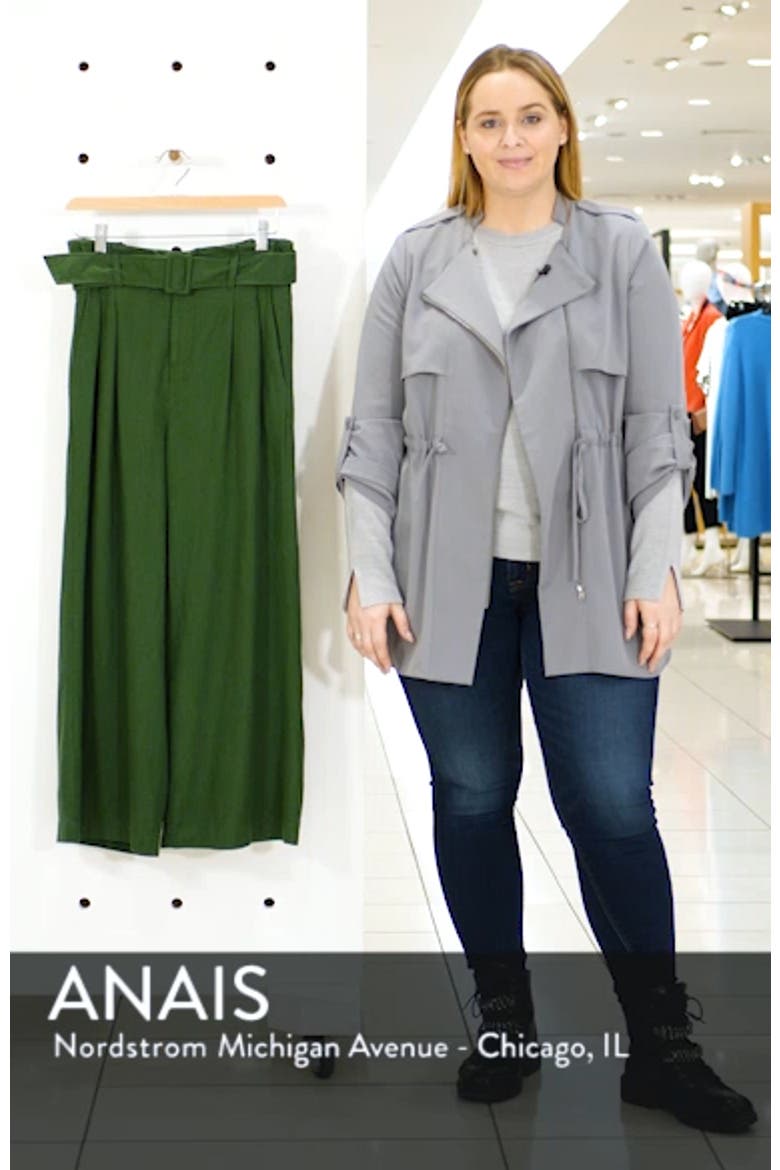 Belted Wide Leg Linen Blend Pants video
