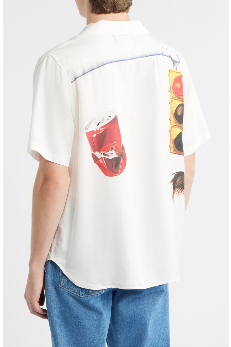 I Never Believed in Much but I Believe in You Short Sleeve Button-Up Shirt, Alternate, color, IVORY