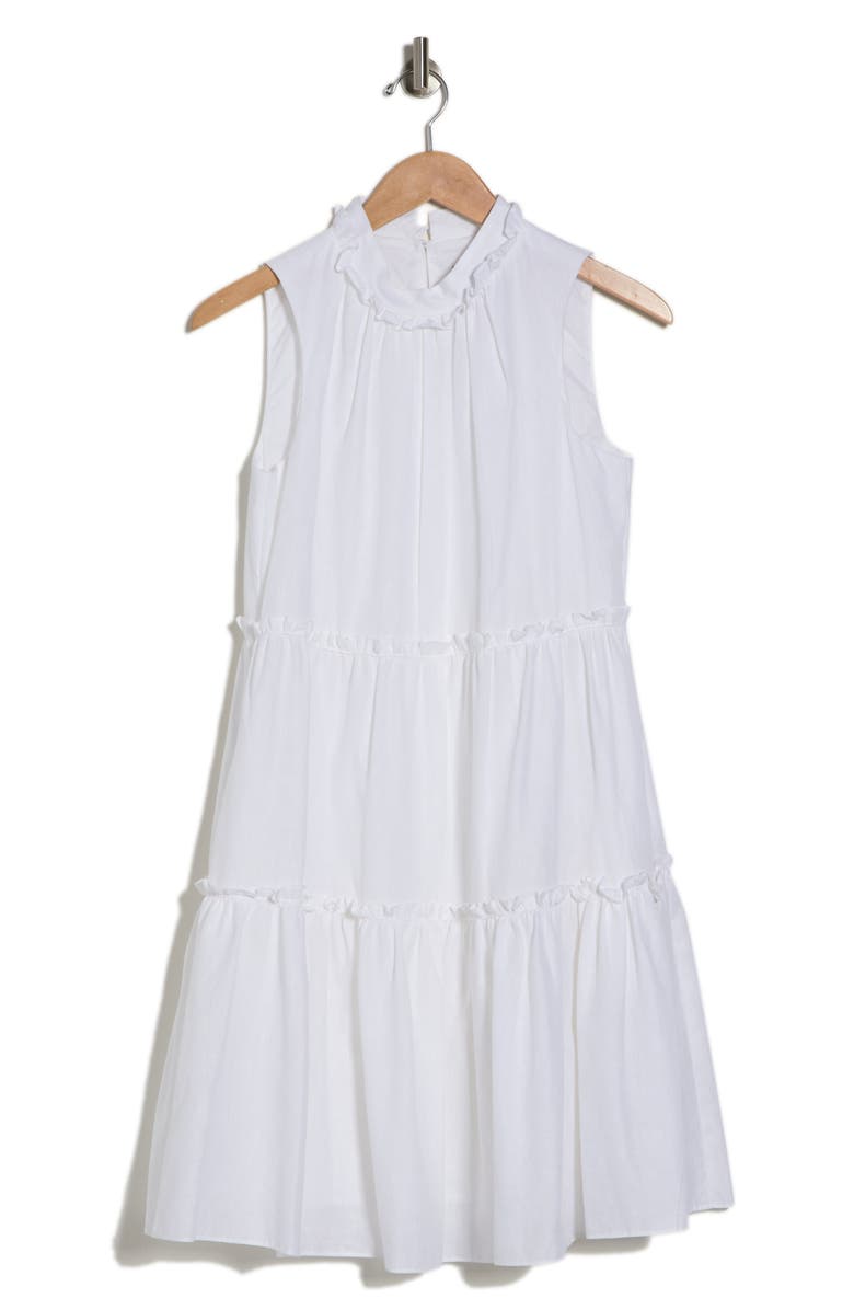 Vince Camuto High Neck Sleeveless Ruffle Dress, Alternate, color,