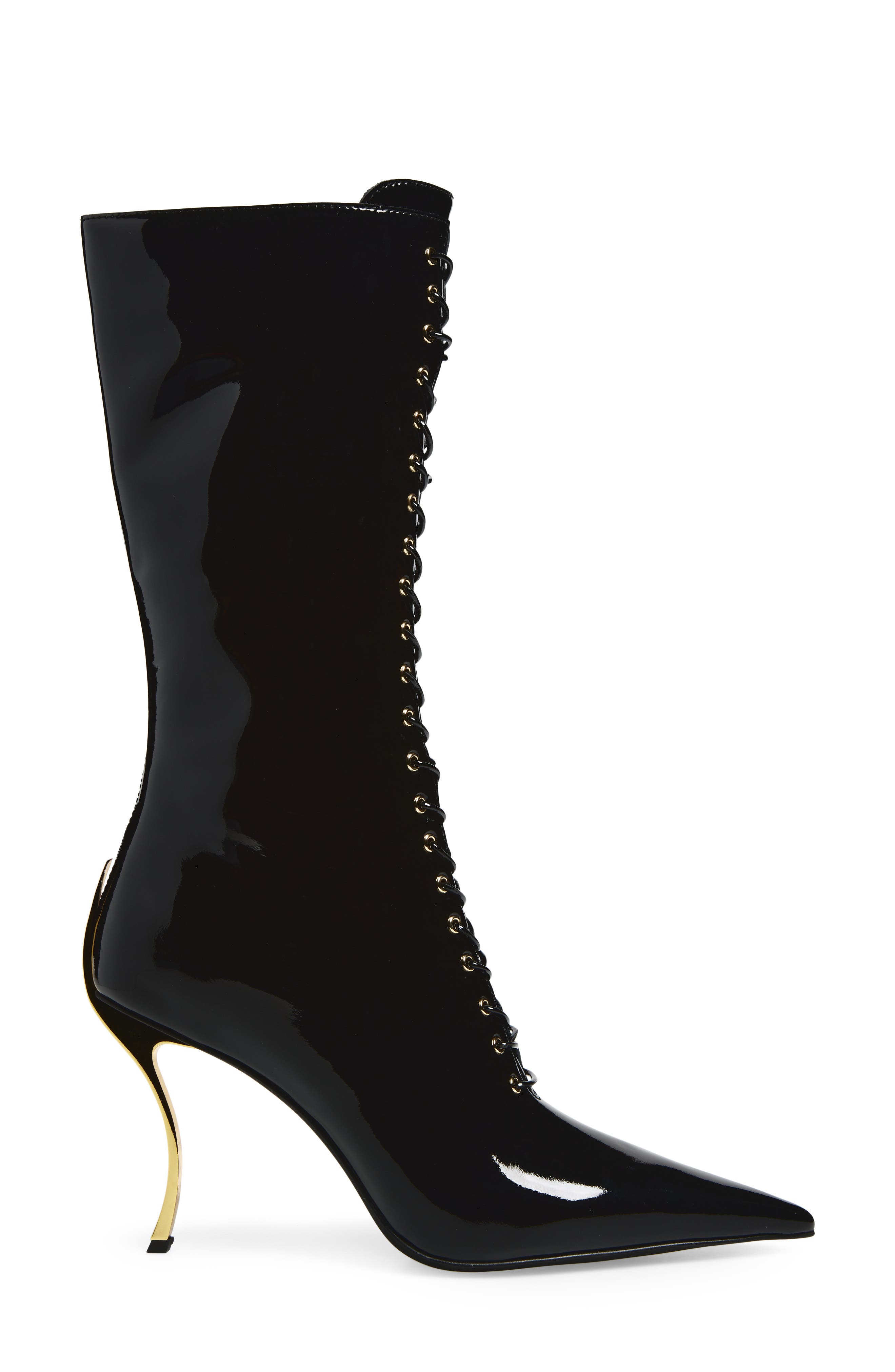 Jeffrey Campbell Pointed Toe Boot, Alternate, color, Black Patent