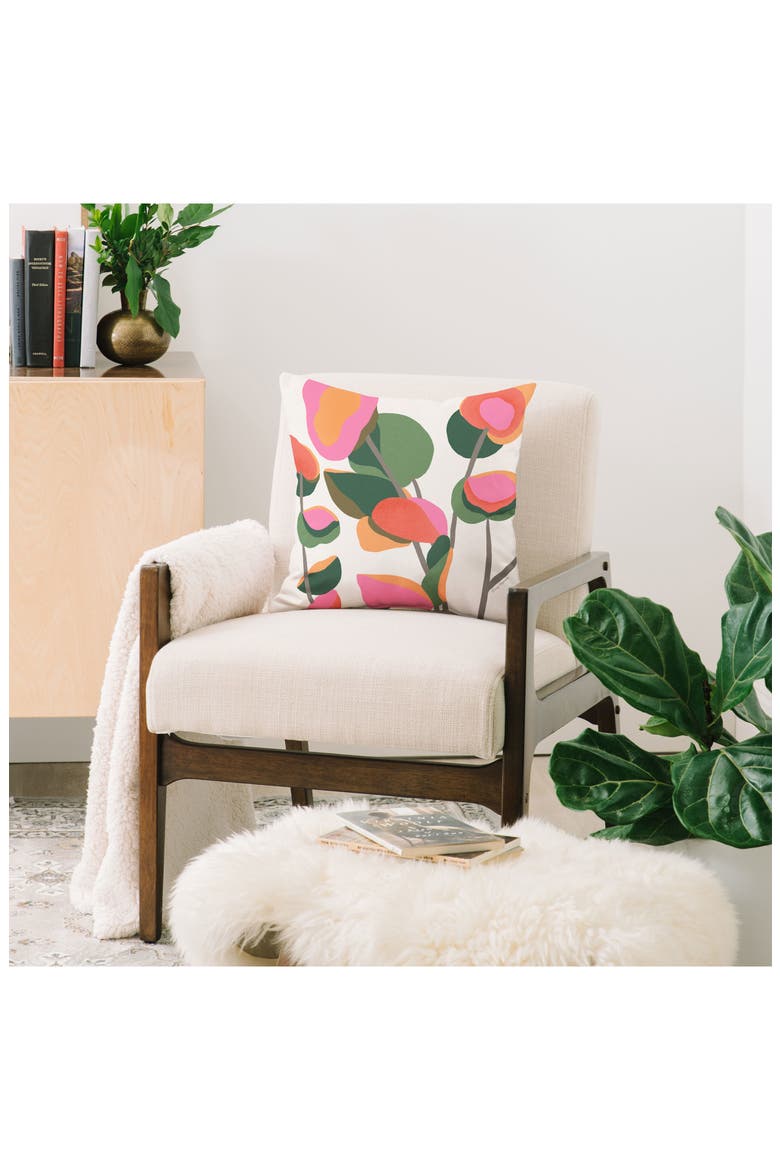 Abstract Eucalyptus Leaves Accent Pillow, Alternate, color, ORANGE