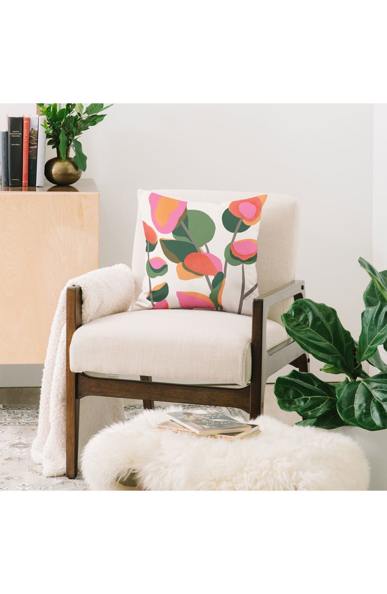 Deny Designs Abstract Eucalyptus Leaves Accent Pillow, Alternate, color, Orange