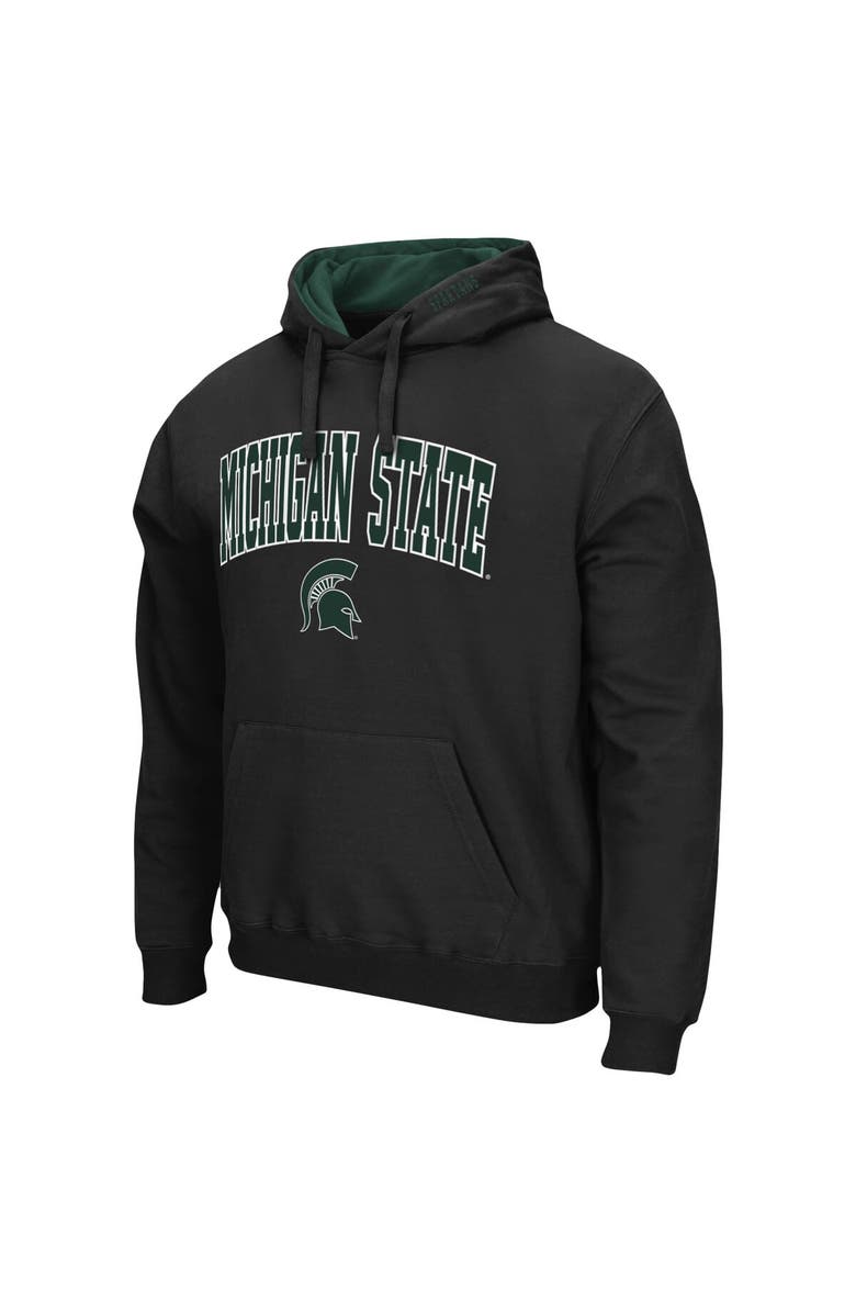 COLOSSEUM Men's Colosseum Black Michigan State Spartans Arch & Logo 3.0 Pullover Hoodie, Alternate, color, Black