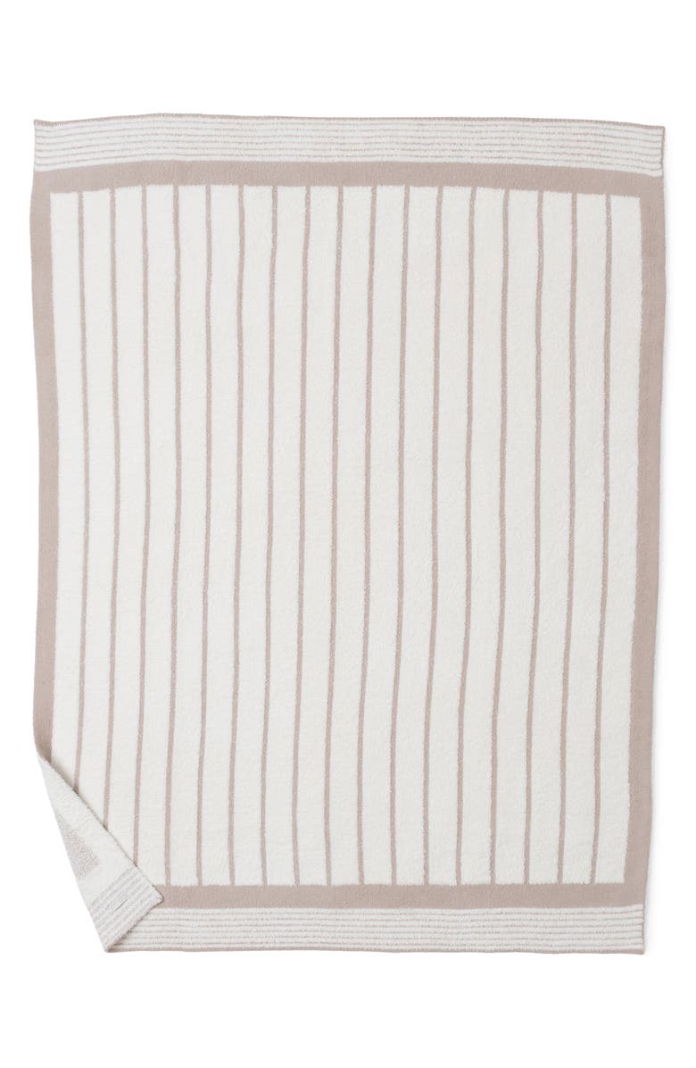 Barefoot Dreams<sup>®</sup> CozyChic<sup>®</sup> Border Stripe Throw Blanket, Alternate, color, Sahara/ Cream