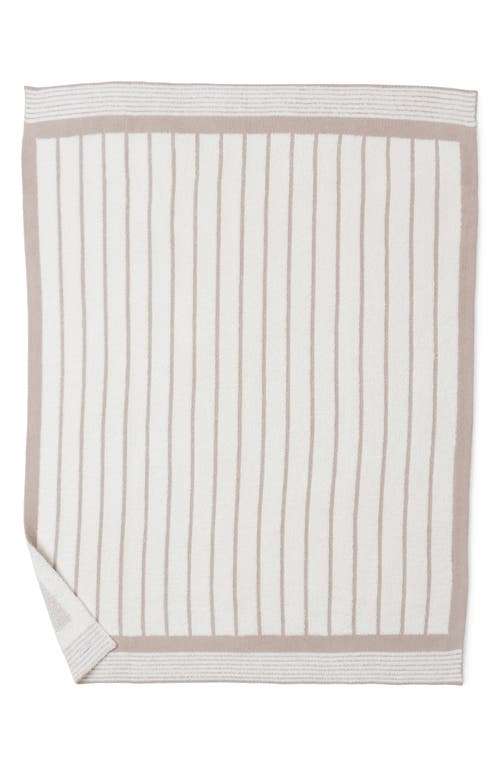 Barefoot Dreams Cozychic Border Stripe Throw In Sahara/cream