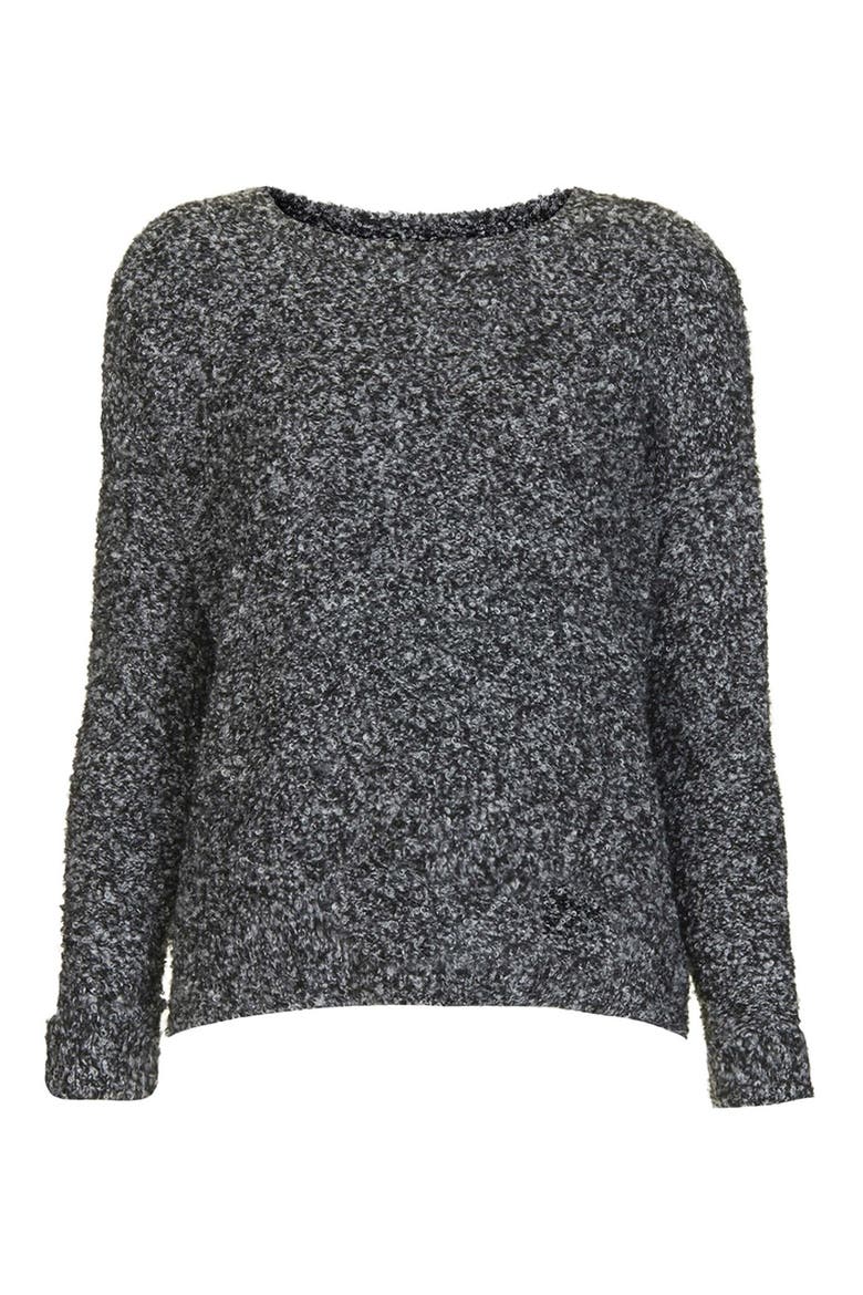 Slouchy Bouclé Sweater, Alternate, color, GREY