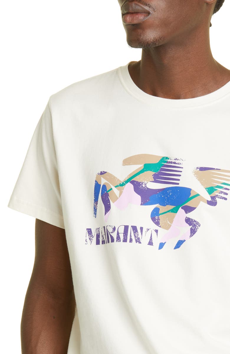 Isabel Marant Zafferh Cotton Graphic T-Shirt, Alternate, color,
