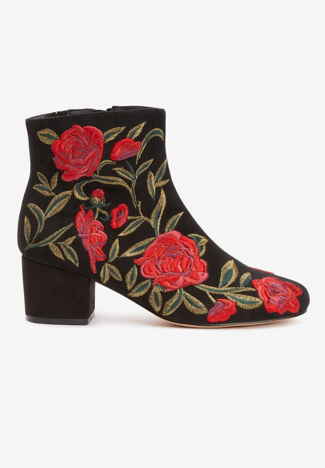 Comfortview The Sidney Bootie, Alternate, color, Black Embroidery