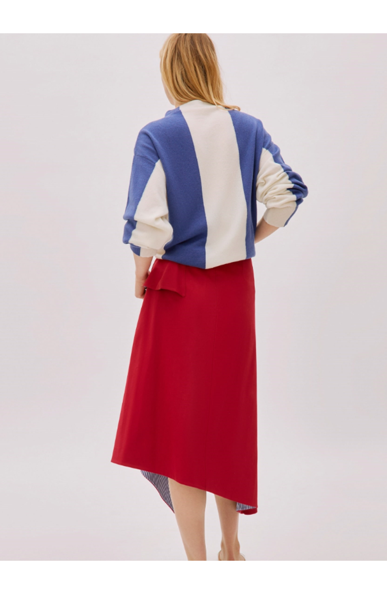 Labeca London Kayra Cotton Striped Skirt, Alternate, color, Red