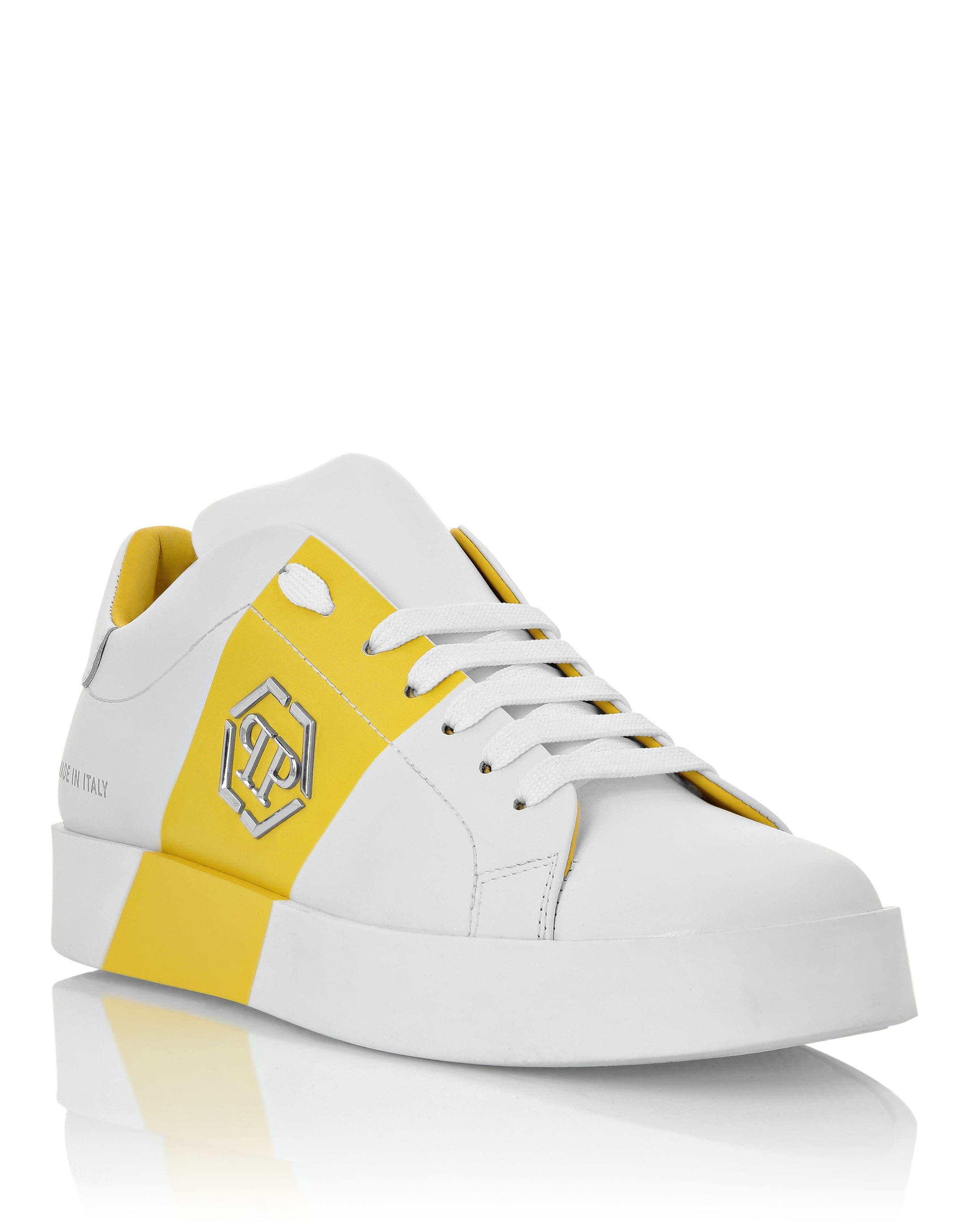 Lo-Top Sneakers Hexagon Unisex, Main, color, white/yellow