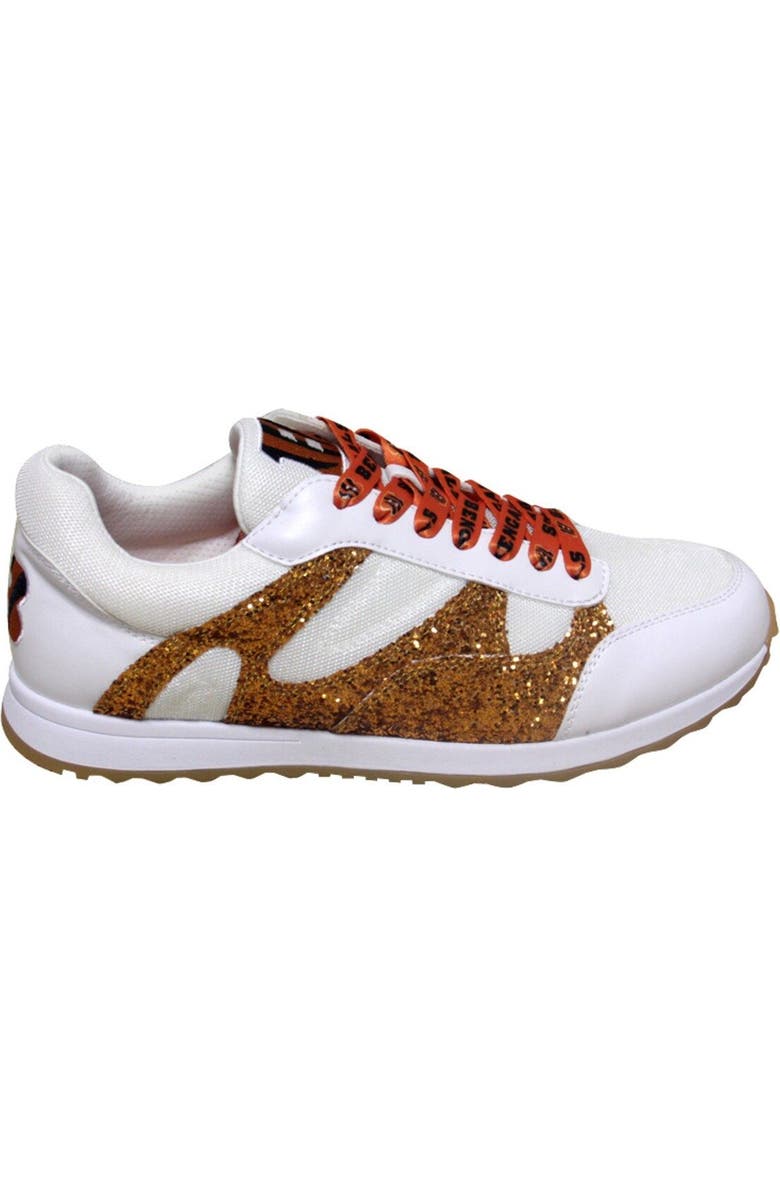 CUCE Women's Cuce White Cincinnati Bengals Glitter Sneakers, Alternate, color, White