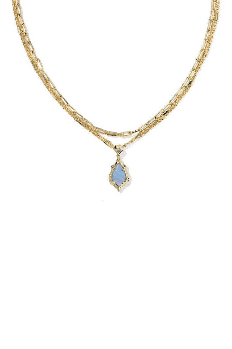 Adriana Scallop Multistrand Necklace, Alternate, color, GOLD SKY BLUE ABALONE
