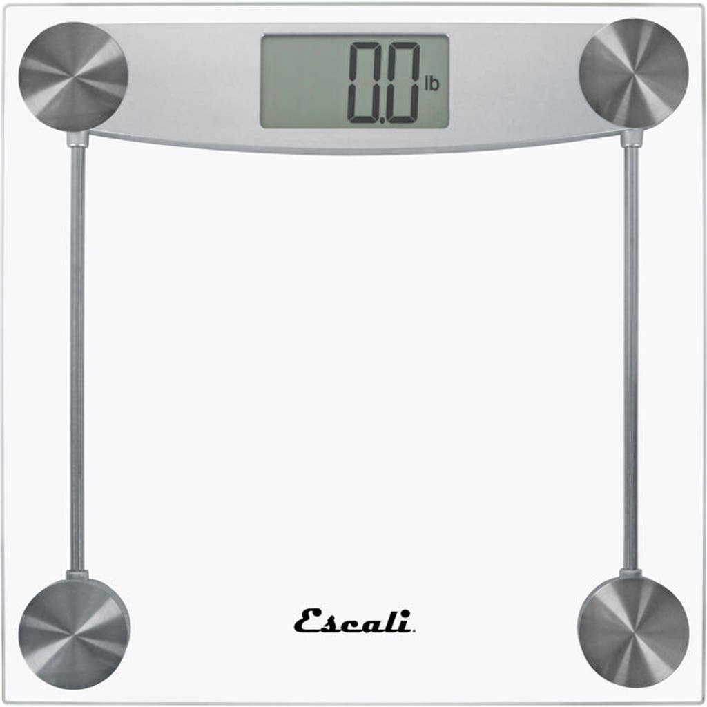 Escali Glass & Chrome Bathroom Scale In Transparent