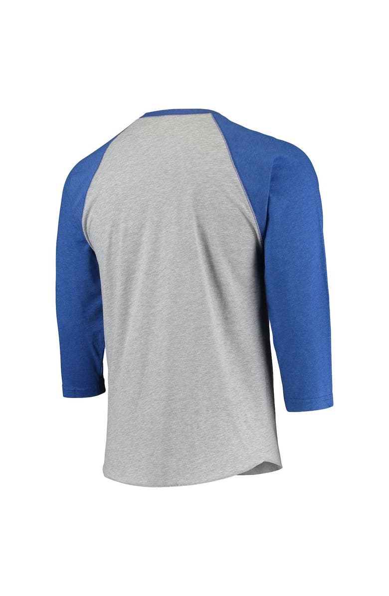 STITCHES Men's Stitches Heathered Gray/Royal Philadelphia Stars Negro League Wordmark Raglan 3/4-Sleeve T-Shirt, Alternate, color, Heather Gray