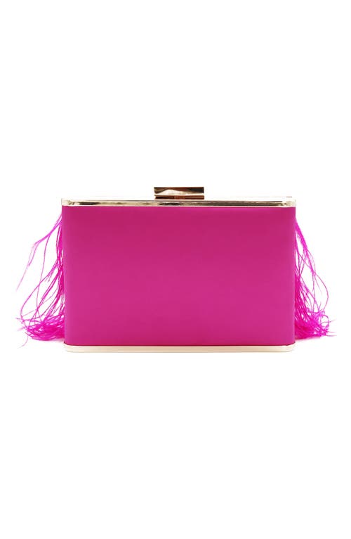 Olga Berg Ostrich Feather Embellished Clutch In Pink