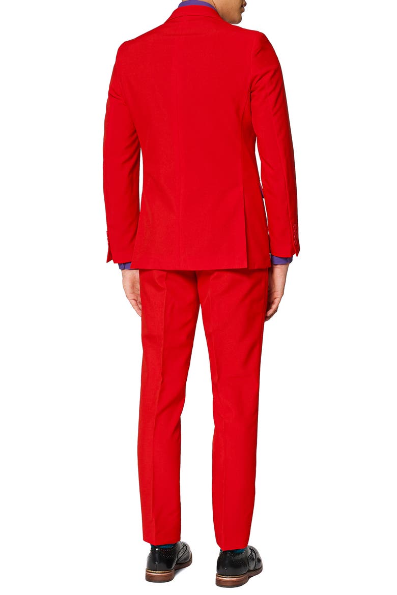 Red Devil Slim Fit Two-Piece Suit & Tie Set, Alternate, color, MEDIUM RED
