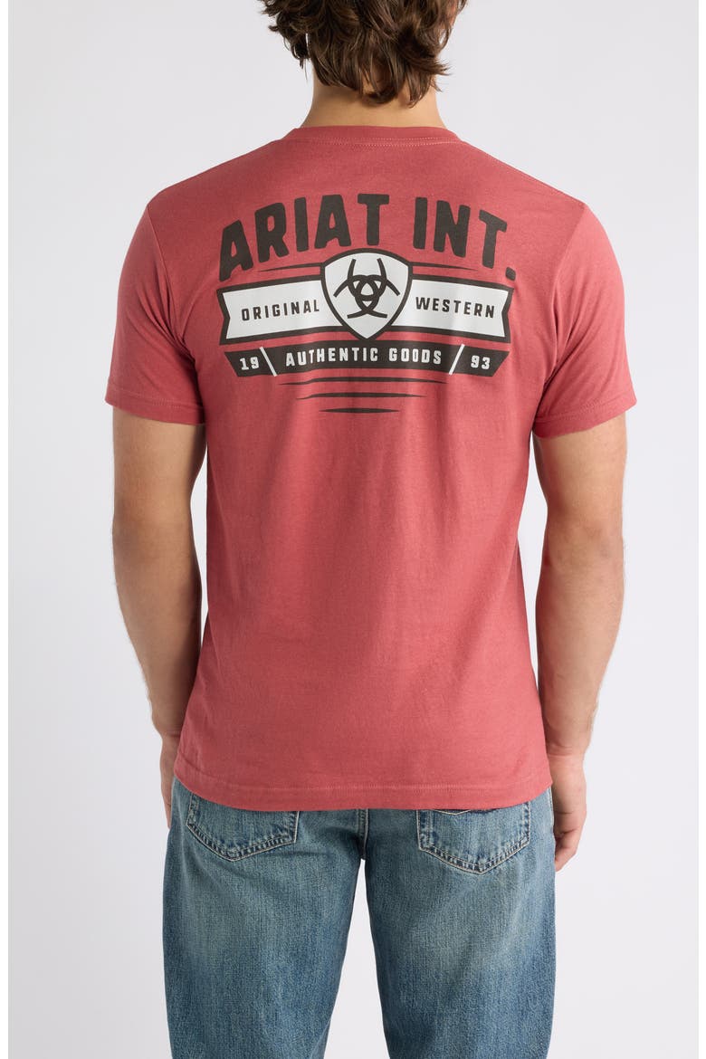 Banner Badge Graphic T-Shirt, Alternate, color, RED CLAY HEATHER