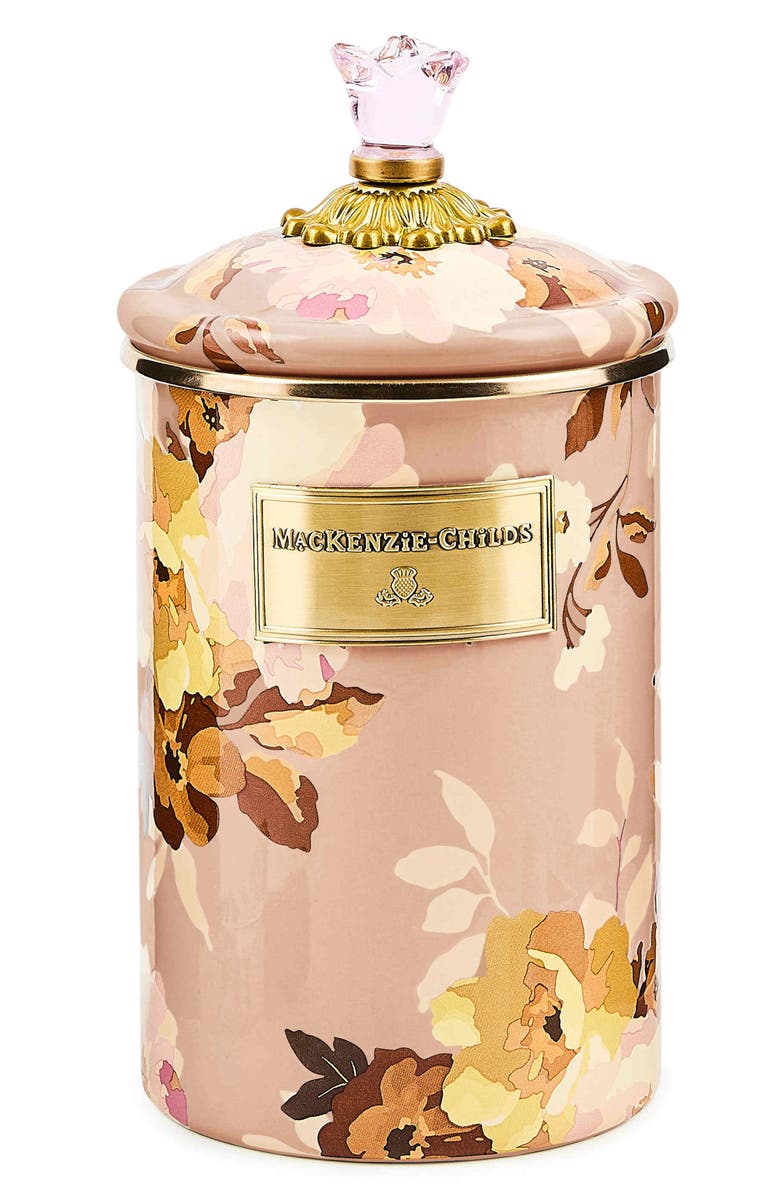 MACKENZIE CHILDS Wild Rose Mauve Large Canister, Main, color, Mauve