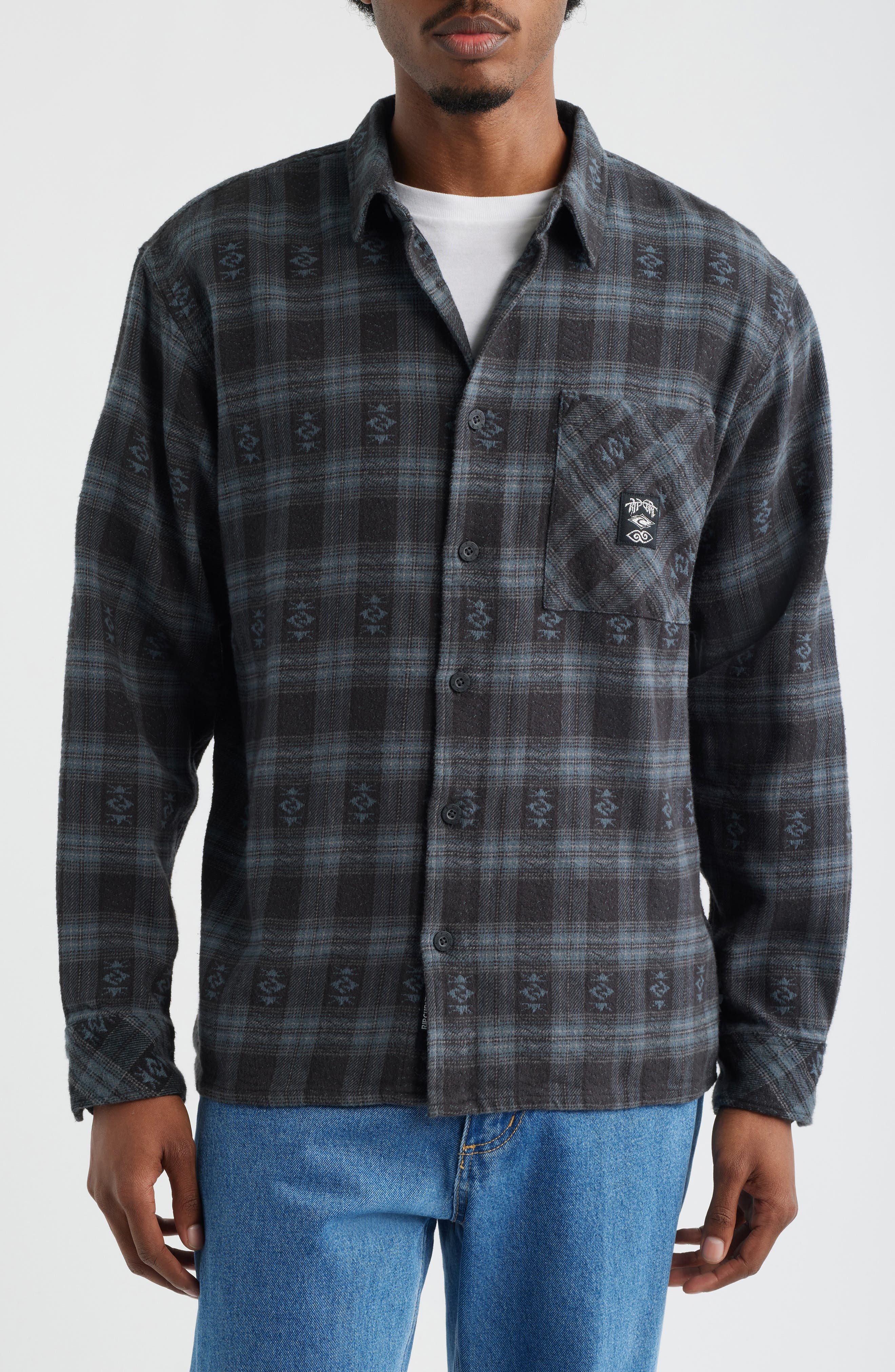 Liquid Trips Flannel Long Sleeve Button-Up Shirt - image 2