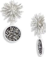 Karine Sultan Crystal Cluster Drop Clip Earrings