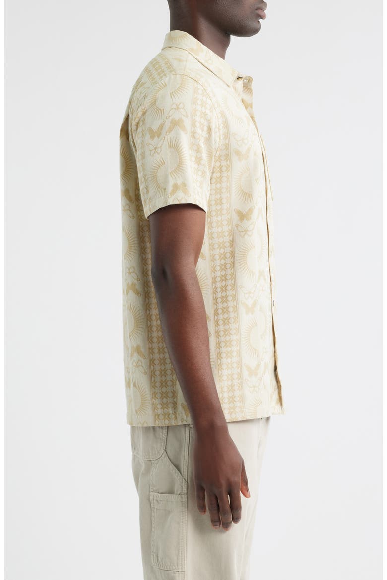 Gonzo Short Sleeve Button-Up Shirt, Alternate, color, SAND