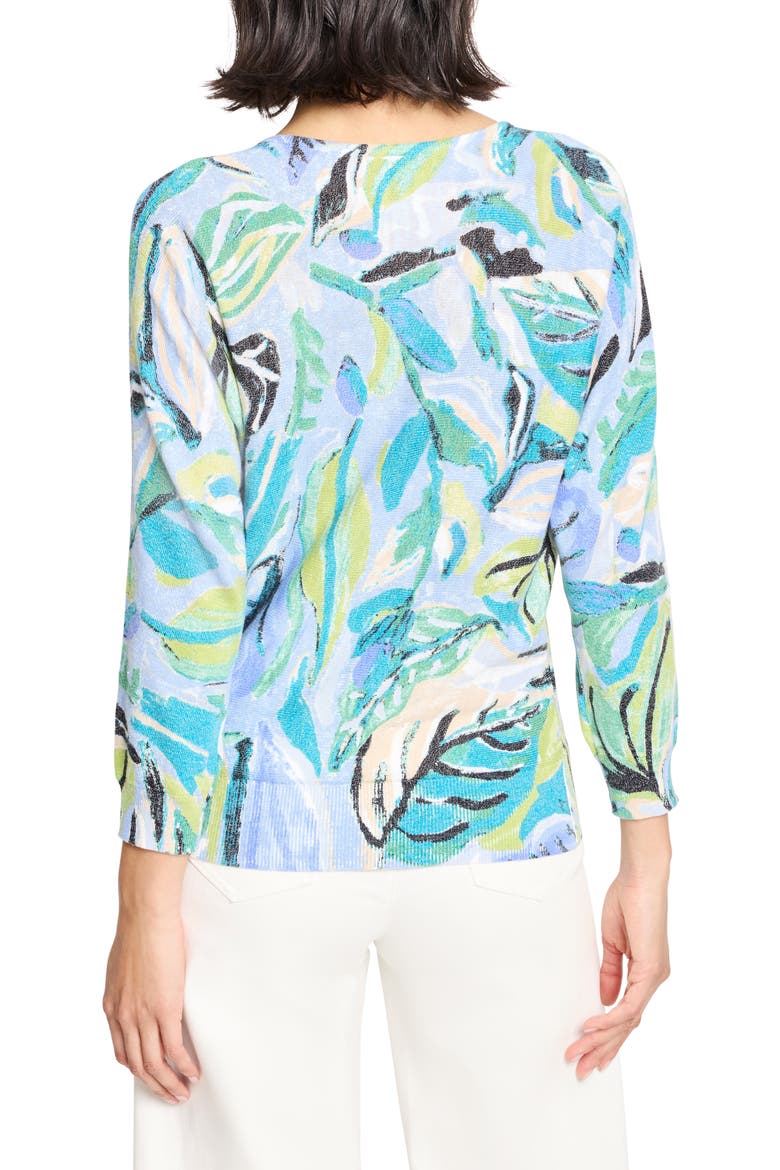 Island Beat Print V-Neck Sweater, Alternate, color, BLUE MULTI