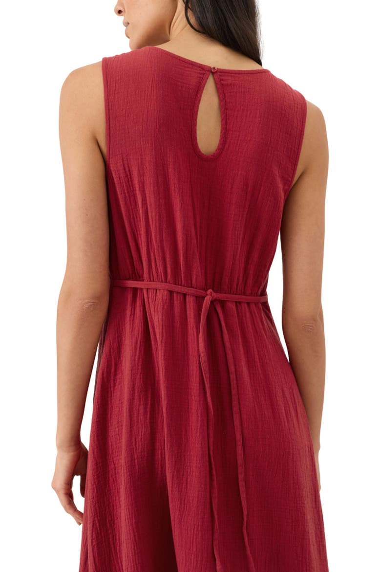 Organic Cotton Double Gauze Beach To Brunch Dress, Alternate, color, Poppy Red