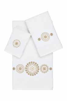 Linum Home Textiles Isabelle 3-Piece Embellished Towel Set - White