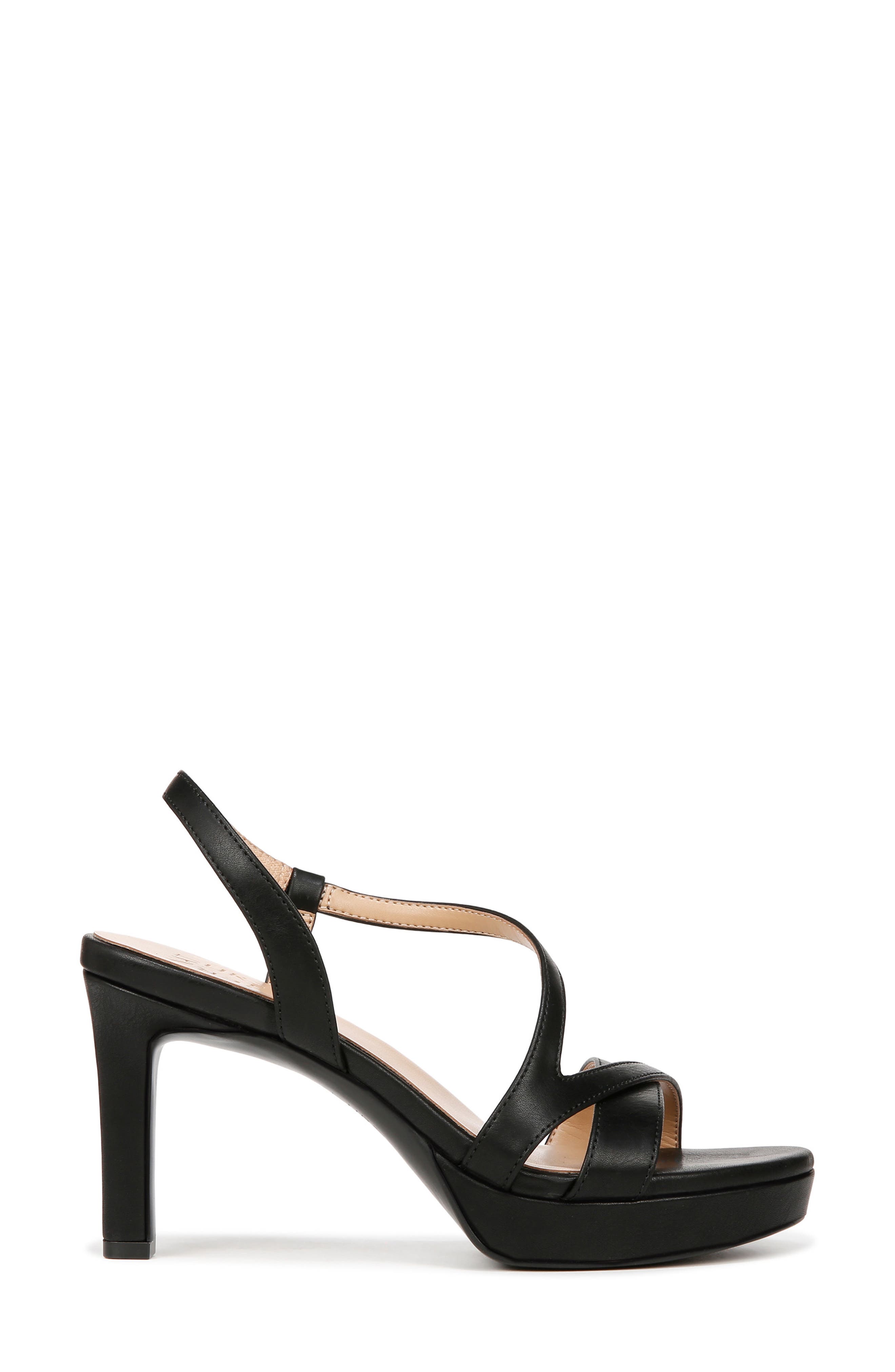 Naturalizer Abby Strappy Platform Sandal, Alternate, color, Black Patent Faux Leather