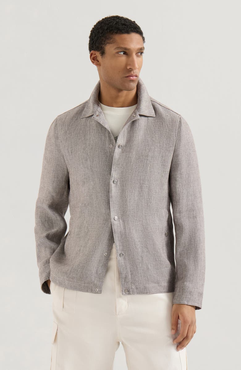 Brunello Cucinelli Diagonal twill jacket, Main, color, Light Brown