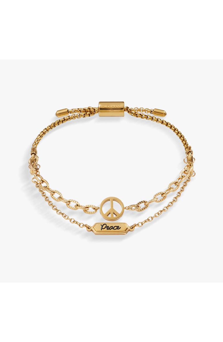 Alex and Ani Peace Stranded Bracelet Set, Main, color, Gold