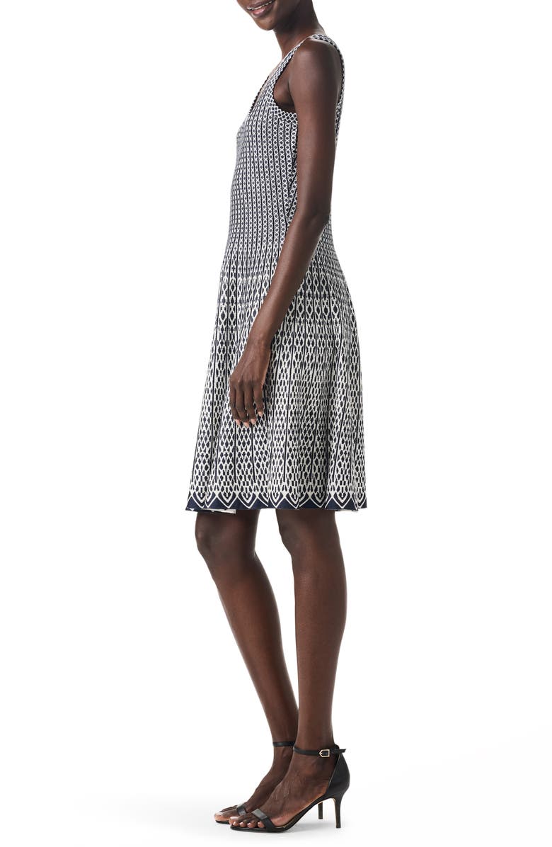 NIC+ZOE Heritage Jacquard Twirl Sweater Dress, Alternate, color, Indigo Multi