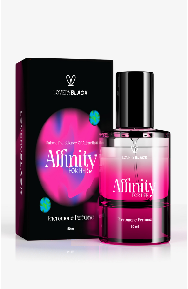 Lovery Black Affinity For Her Pheromone Perfume - 50ml Parfum for Women, Main, color, Black, Pink