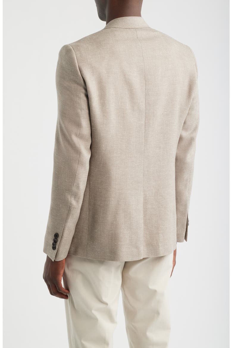 Ross Slim Fit Tan Mélange Textured Wool & Linen Sport Coat, Alternate, color, TAN