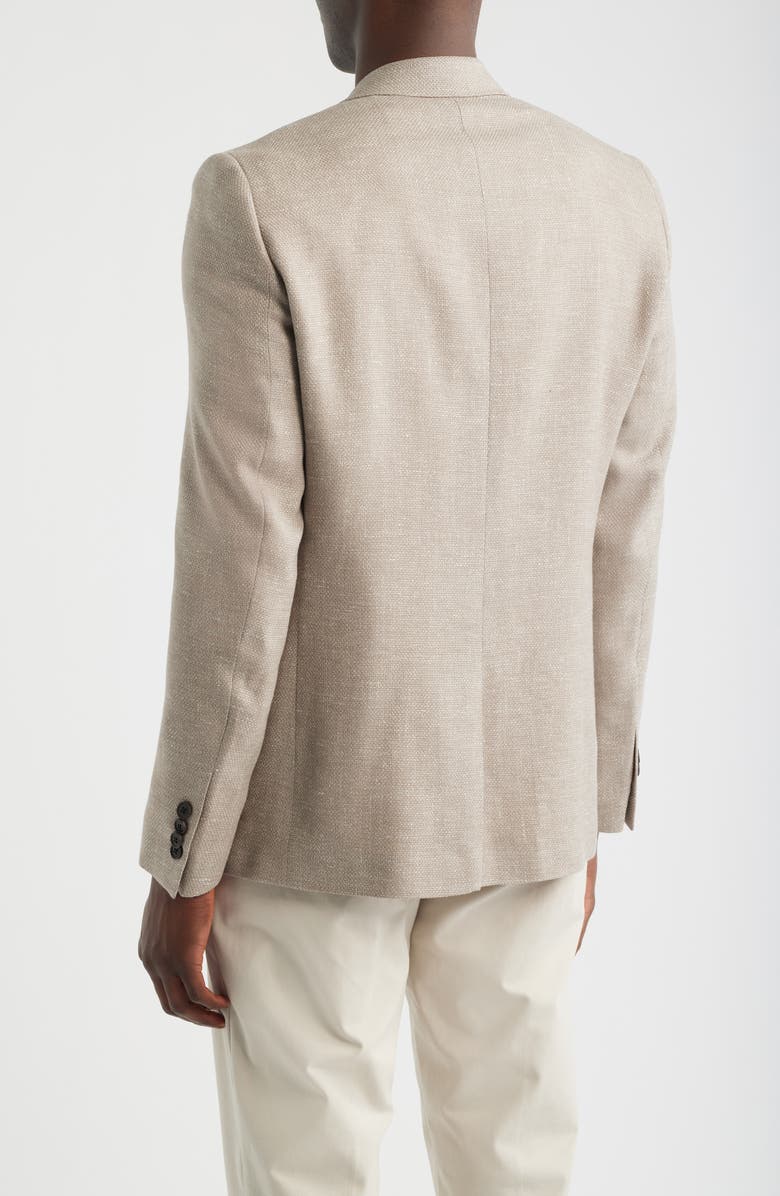 AllSaints Ross Slim Fit Tan Mélange Textured Wool & Linen Sport Coat, Alternate, color, Tan