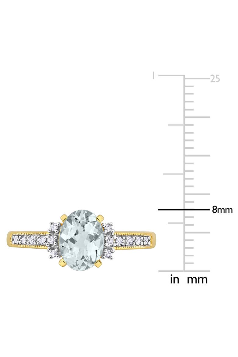 Oval Cut Aquamarine & Diamond Ring - 0.04ct., Alternate, color, AQUAMARINE