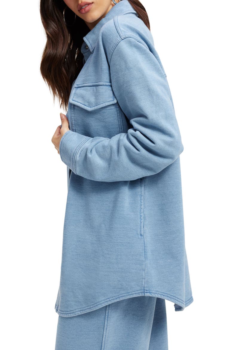 Jeanius Oversize Terry Shacket, Alternate, color, INDIGO376