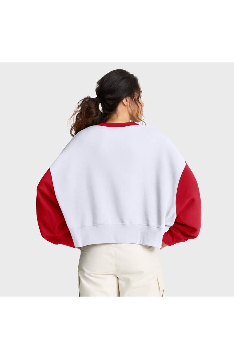 Nike Women's Nike White/Red Cincinnati Reds Oversized High Hip Fleece Sweatshirt, Alternate, color, White