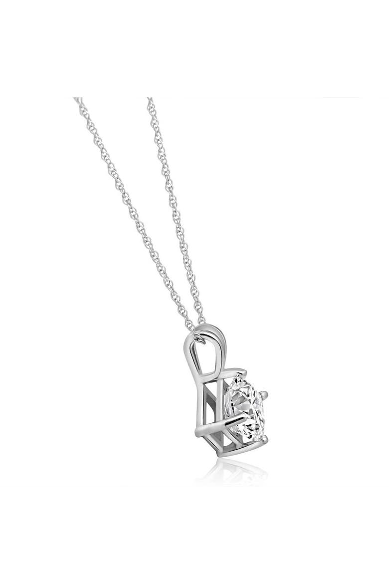 1Ct Princess Cut Diamond Solitaire Pendant 14k Gold Necklace Lab Grown, Alternate, color, 14k White Gold
