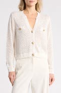L'AGENCE Blanca Sequin Crop Cardigan
